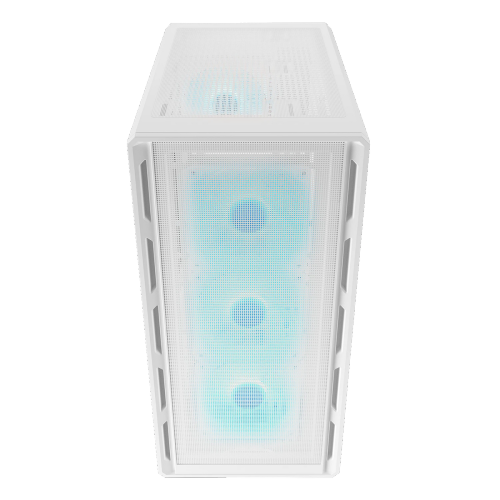 Cougar Airface Pure Pro Mid Tower ATX Computer Case, Tempered Glass Side Panel, 4 x 120mm RGB Fan Pre-Installed, White