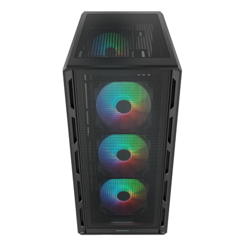 Cougar Airface Pure RGB Mid Tower ATX Computer Case, Tempered Glass Side Panel, 4 x 120mm RGB Fan Pre-Installed, Black