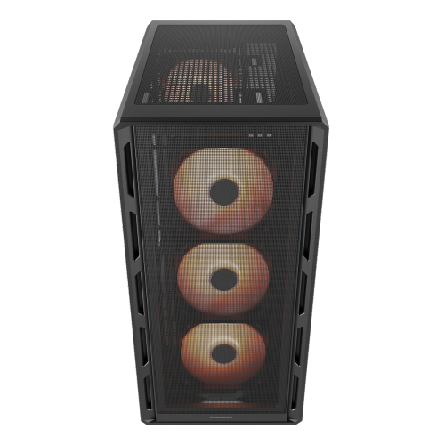 Cougar Airface Pure Pro Mid Tower ATX Computer Case, Tempered Glass Side Panel, 4 x 120mm RGB Fan Pre-Installed, Black