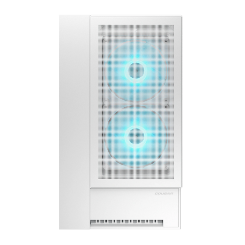 Cougar OmnyX RGB Mid Tower ATX Computer Case, Tempered Glass Side Panel, 4 x 160mm ARGB Fans Pre-Installed, White