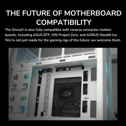 Cougar OmnyX RGB Mid Tower ATX Computer Case, Tempered Glass Side Panel, 4 x 160mm ARGB Fans Pre-Installed, White