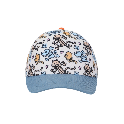 Dog Man All-Over Character Print Youth White Traditional Adjustable Hat