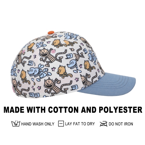 Dog Man All-Over Character Print Youth White Traditional Adjustable Hat