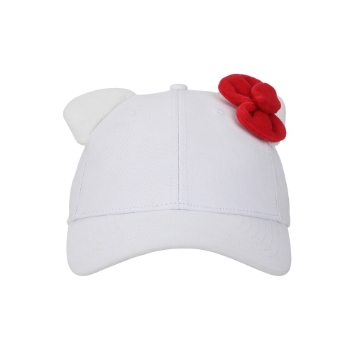 Hello Kitty 3D Bow & Ears Women’s White Traditional Adjustable Hat