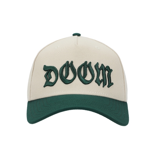 Marvel Universe Dr. Doom Men's Off-white & Glack A-Frame Snapback Hat