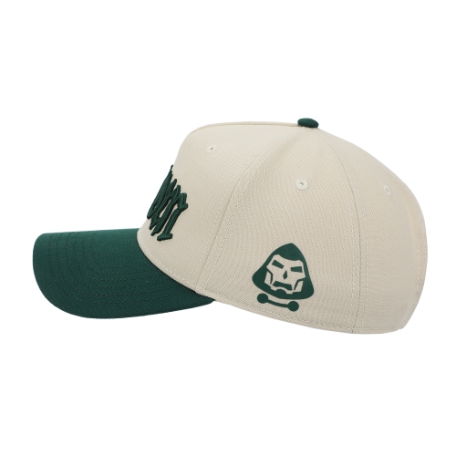 Marvel Universe Dr. Doom Men's Off-white & Glack A-Frame Snapback Hat