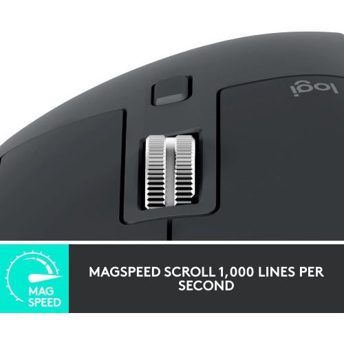 Logitech MX Master 3S for Business, Wireless Mouse with Quiet Clicks, 8K DPI, Secured Logi Bolt USB Receiver, Bluetooth, USB-C Charging, MagSpeed