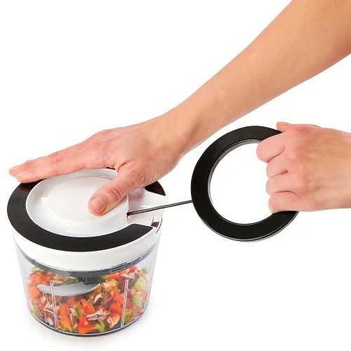 Hachoir manuel, hachoir à légumes avec fil à tirer et coupe-ail pour légumes, fruits, herbes et aliments secs