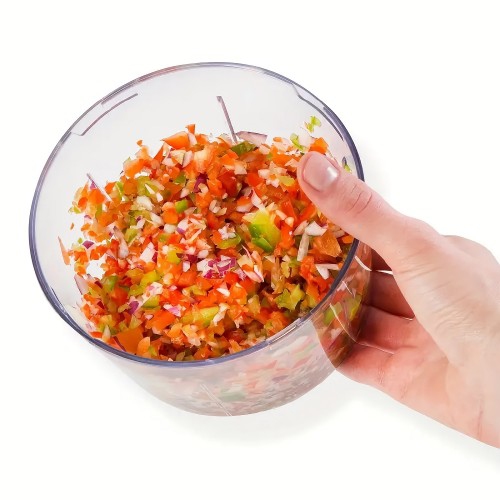 Hachoir manuel, hachoir à légumes avec fil à tirer et coupe-ail pour légumes, fruits, herbes et aliments secs