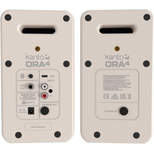 Kanto – Haut-parleurs de référence amplifiés ORA4 140 W avec Bluetooth 5,0 et USB-C | Haut-parleurs de graves 4 po, extension de basses