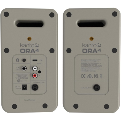 Kanto – Haut-parleurs de référence amplifiés ORA4 140 W avec Bluetooth 5,0 et USB-C | Haut-parleurs de graves 4 po, extension de basses