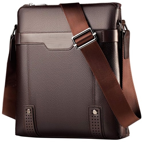 Sac à bandoulière en cuir PU, sac messager étanche à bandoulière avec bandoulière réglable, compartiment pour tablette pour le bureau, le bureau, le