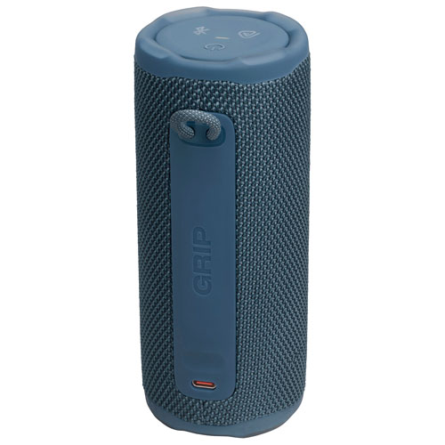 Haut-parleur sans fil Bluetooth compact résistant aux éclaboussures Grip de JBL - Bleu