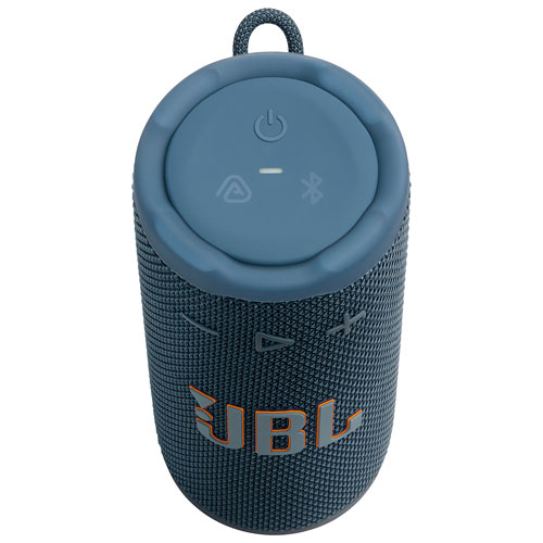 Haut-parleur sans fil Bluetooth compact résistant aux éclaboussures Grip de JBL - Bleu