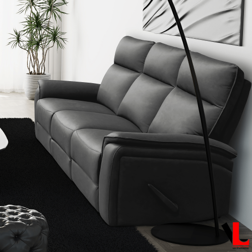 Levoluxe Sereno 2 Piece Reclining Sofa and Loveseat in Jaxxon Smoke