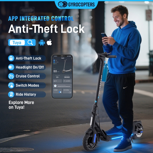 Gyrocopters FlashX 2026 Electric Scooter Adult & Teens with Bright LED Lights, Upgraded Design, Puncture-Proof Tires | Speed 32km/h, Upto 32km, 350W