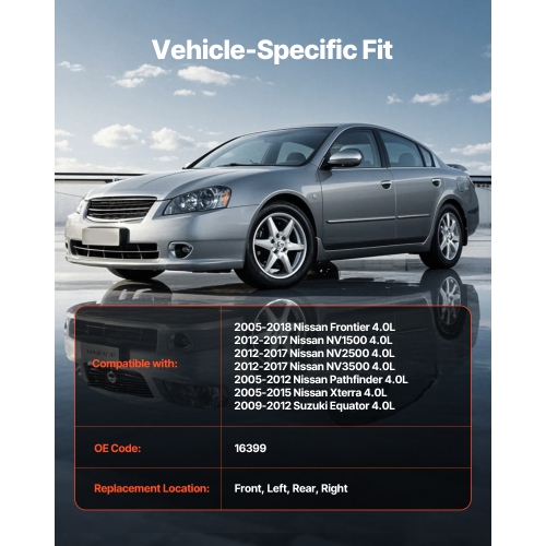 VEVOR 4.0L V6Catalytic Converter, Compatible with Nissan Frontier NV1500 NV2500 NV3500 Pathfinder Xterra/Suzuki Equator, Front, Left, Rear, Right,