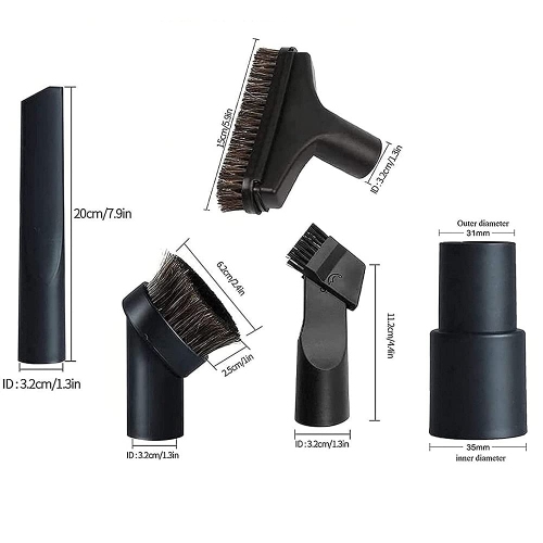 32mm Vacuum Attachments Accessories, Vacuum Cleaning Set Brush Nozzle Crevice Tool with 35mm to 32mm Hose Adapter