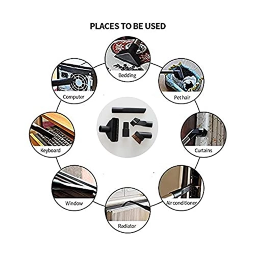 32mm Vacuum Attachments Accessories, Vacuum Cleaning Set Brush Nozzle Crevice Tool with 35mm to 32mm Hose Adapter