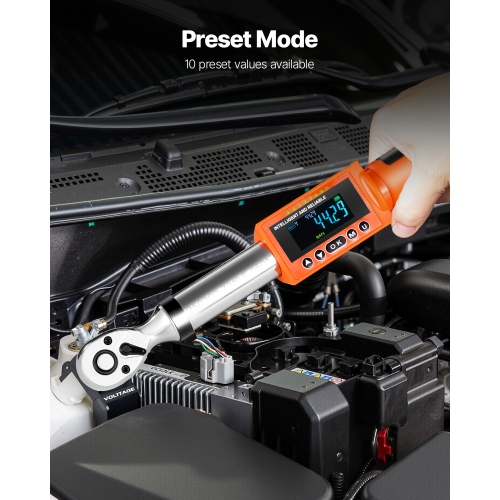 VEVOR 72-Tooth Digital Torque Wrench, 3/8 Inch Drive, 0-99.57 lbf-ft / 0-135 N.m, ±2% High Accuracy Electronic Torque Wrench with Preset Value,