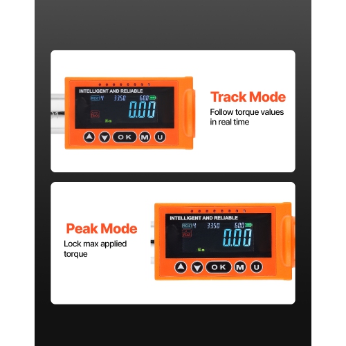 VEVOR 72-Tooth Digital Torque Wrench, 3/8 Inch Drive, 0-99.57 lbf-ft / 0-135 N.m, ±2% High Accuracy Electronic Torque Wrench with Preset Value,