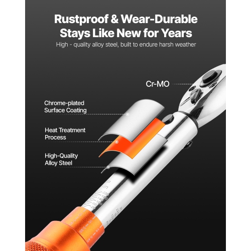 VEVOR 72-Tooth Click Torque Wrench Set, 1/4Inch Drive, 20-240 lbf-in / 2.3-27.1N.m, Dual-direction and Dual Range Scales, ±3% High Precision, with