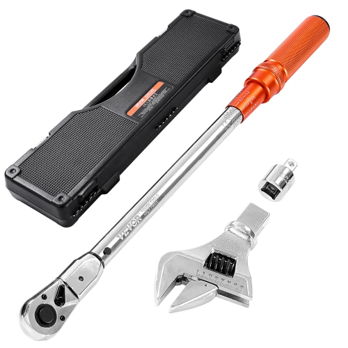 VEVOR 72-Tooth Adjustable Click Torque Wrench, 1/2 Inch Drive, 20-160 lbf-ft/27.1-216.8 N.m, Dual-direction and Dual Range Scales, ±2% Precision,