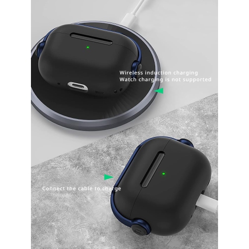 New AirPods 4 earphone case, compatible with AirPods 4 earphone case, Apple cute INS style 2nd generation Bluetooth soft case - black