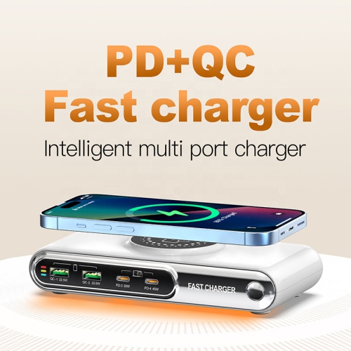Multi-port wireless charger desktop charging station laptop tablet mobile phone USB multi-port fast charging socket
