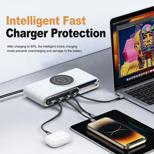 Multi-port wireless charger desktop charging station laptop tablet mobile phone USB multi-port fast charging socket