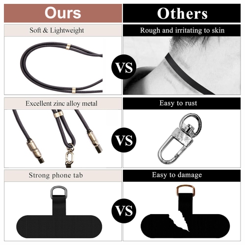 Mobile Phone Lanyard Neck Hanger Crossbody Anti-lost Belt Gasket 4-in-1 240W Data Cable Suitable for Apple Huawei - 4-in-1 1.5m Black