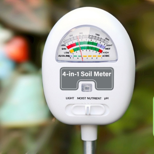 4-in-1 Soil Measuring Meter, Illuminance Tester, Mini Soil pH Meter with Digital Display Backlight, Temperature and Humidity Tester, Gardening Tools