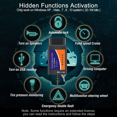 ELM327 USB Adapter OBD2 Scanner for Windows, FF2 FoCCCus Diagnostic Scan Tool with FTDI Switch for Ford, Lincoln, Mazda, and Mercury Cars