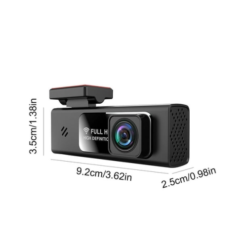 1080P Dual-Lens WiFi Dash Cam with Full HD Night Vision, Emergency Lock, and Loop Recording. Built-in Sensors and Mobile App Connectivity Cigarette