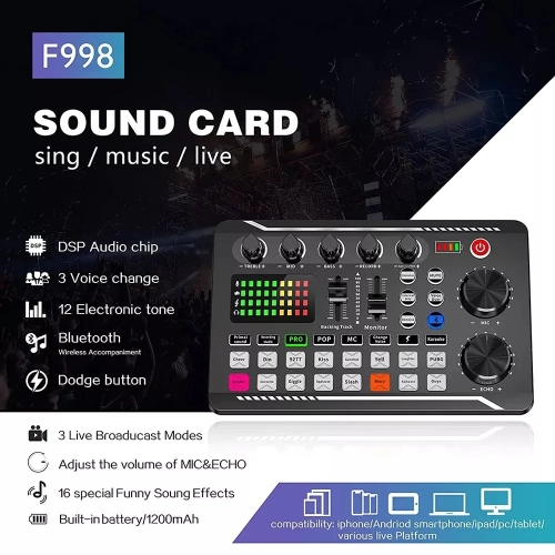 Podcast Equipment Bundle, Microphone with Tripod Stand and Audio Mixer for Studio Recording Vocals, Voice Overs, Streaming Broadcast and YouTube
