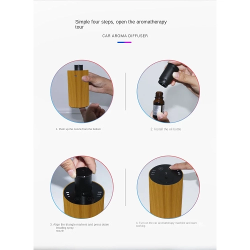 Wood Grain Aroma Diffuser, Office Car Diffuser, Large Mist Desktop Diffuser, Essential Oil Fragrance Diffuser, Air Fragrance Purifier - Dark Wood