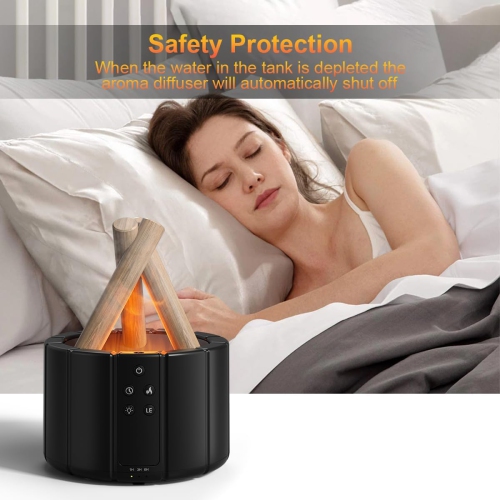 Colorful Simulated Flame Aroma Diffuser Home Silent Fragrance Small Desktop USB Humidifier Aroma Diffuser - White