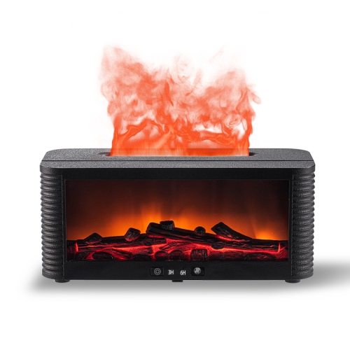 Foyer rétro Diffuseur d'aromathérapie Maison 3D Simulation Huile essentielle Humidification ultrasonique Machine d'aromathérapie à flamme colorée,