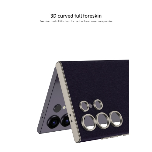 Pour le S23 Ultra de Samsung&nbsp;: Boîtier incurvé Business couleur unie en cuir uni résistant aux chutes - Noir titane - Vert titane