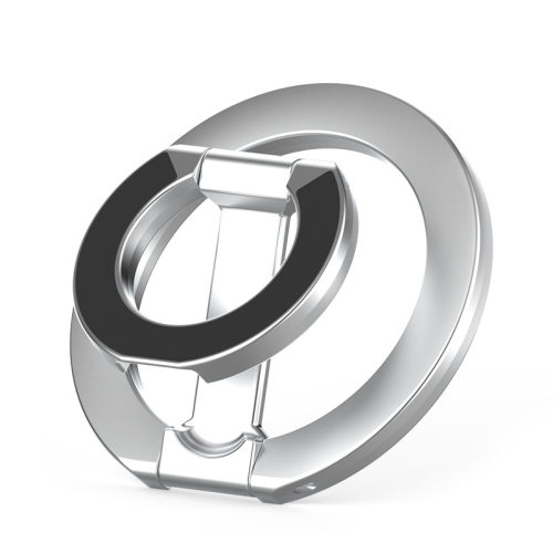 Mobile phone magnetic holder ring buckle magsafe multifunctional ring buckle zinc alloy desktop bracket - silver