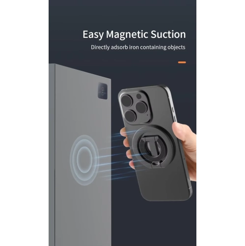 Mobile phone magnetic holder ring buckle magsafe multifunctional ring buckle zinc alloy desktop bracket - silver