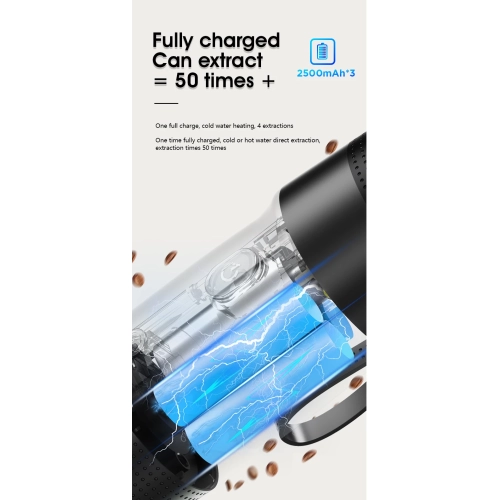 Portable Capsule Coffee Machine, Mini Outdoor Travel Capsule Coffee, Portable Wireless Coffee Machine with American Espresso Capsules - Silver with