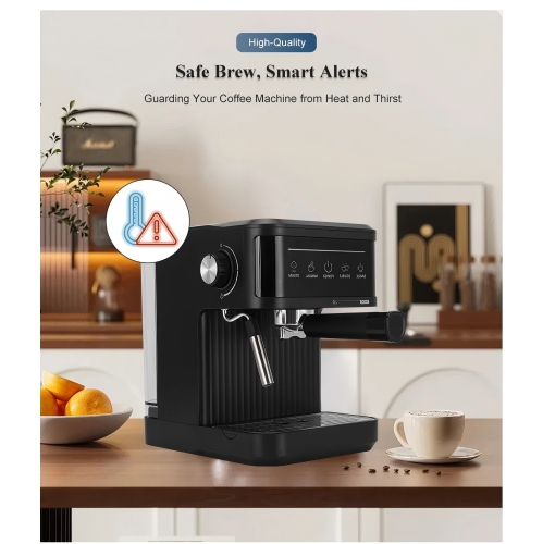 Small Semi-Automatic 20-Bar Espresso Machine for Home Use with Milk Frother and Touch Switch - 868 White US Plug - US Standard Plug