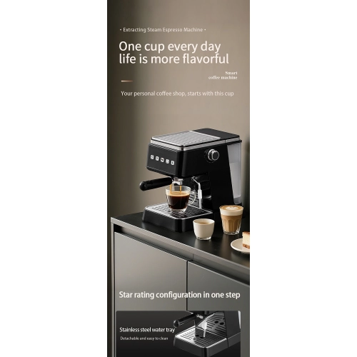 Multifunctional Espresso Machine | 20bar High-Pressure Extraction + Steam Milk Froth, One-Touch Espresso and Latte - White Screen [Touchscreen], US