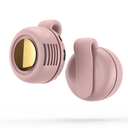 Small Cyclone Fan USB Charging Neck Hanging Small Fan Mini Waist Hanging Portable Mini Pocket Suitable for Outdoor, Travel and Office - Pink