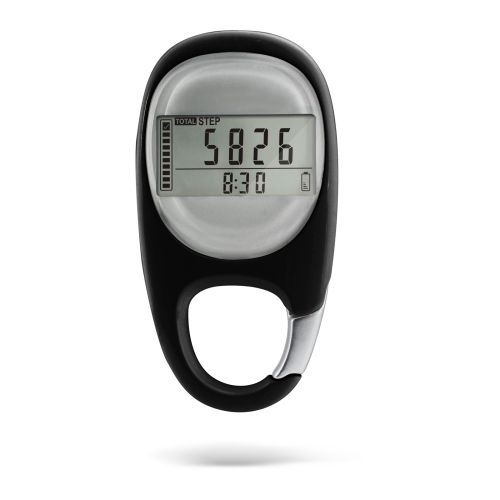 3D Pedometer Carabiner Pedometer Large Screen Pedometer Outdoor Pedometer Running Counter Portable Sports Pedometer with Keychain - No App or Phone