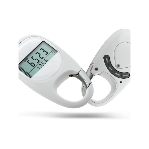 3D Pedometer Carabiner Pedometer Large Screen Pedometer Outdoor Pedometer Running Counter Portable Sports Pedometer with Keychain - No App or Phone