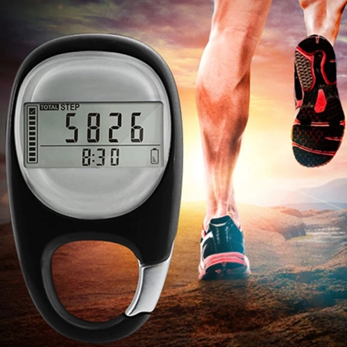 3D Pedometer Carabiner Pedometer Large Screen Pedometer Outdoor Pedometer Running Counter Portable Sports Pedometer with Keychain - No App or Phone