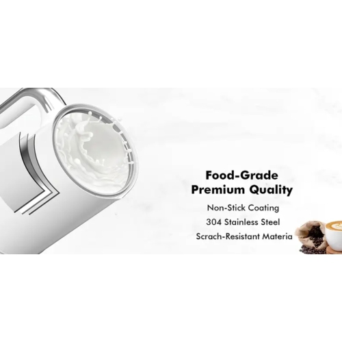 Milk Frother, 4-in-1 Electric Milk Foamer with Cold & Hot Froth for Latte Cappuccino - Automatic Coffee Foam Maker, Stainless Steel, 10 Oz/5 Oz,