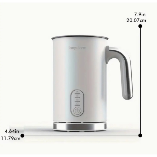 Milk Frother, 4-in-1 Electric Milk Foamer with Cold & Hot Froth for Latte Cappuccino - Automatic Coffee Foam Maker, Stainless Steel, 10 Oz/5 Oz,